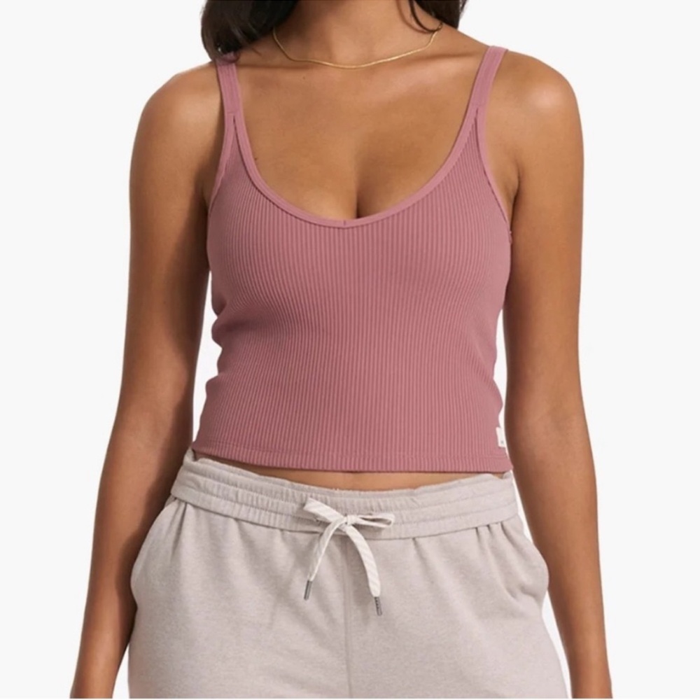 Vuori Rib Tank Top Marsala Pink - Picture 1 of 5